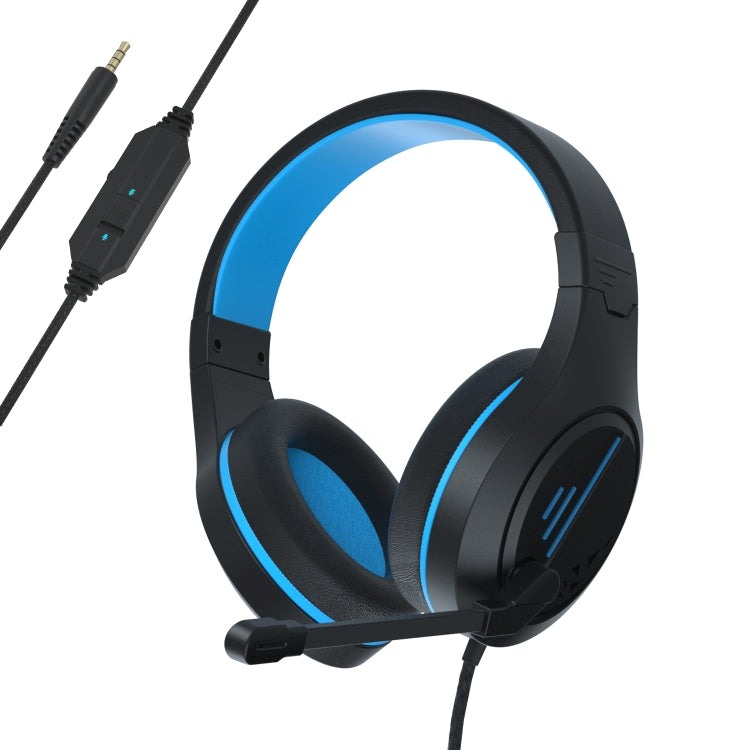 SADES MH601 3.5mm Plug Wire-controlled Noise Reduction E-sports Gaming Headset with Retractable Microphone, Cable Length: 2.2m(Black Blue) - Multimedia Headset by SADES | Online Shopping UK | buy2fix