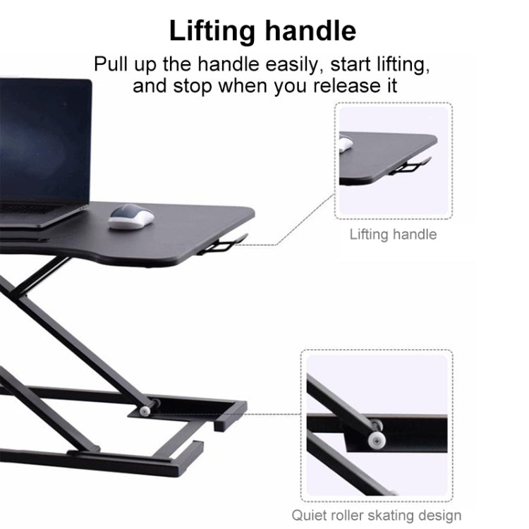 Folding Standing Lifting Computer Desk (White) - Computer & Networking by buy2fix | Online Shopping UK | buy2fix
