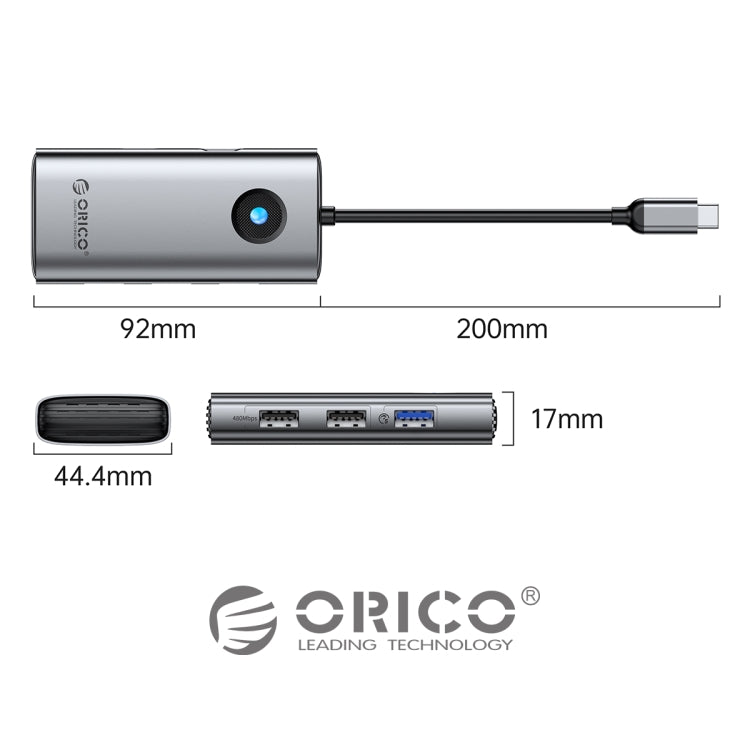 ORICO PW11-5P Type-C / USB-C 5-in-1 5Gbps Multifunction Docking Station(Silver) - USB HUB by ORICO | Online Shopping UK | buy2fix