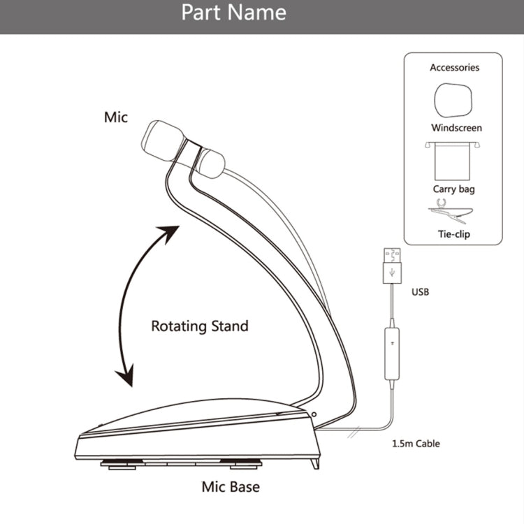 Yanmai SF-911 Professional Condenser Sound Recording 3.5mm Jack Microphone with Base Holder, Cable Length: 1.5m, Compatible with PC and Mac for Live Broadcast Show, KTV, etc.(Black) - Consumer Electronics by Yanmai | Online Shopping UK | buy2fix