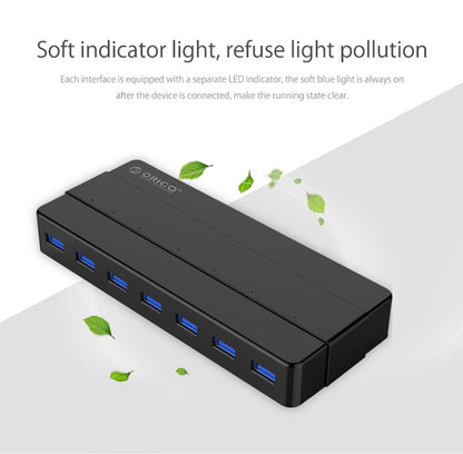 ORICO H7928-U3 ABS Material Desktop 7 Ports USB 3.0 HUB with 1m Cable(Black) - USB 3.0 HUB by ORICO | Online Shopping UK | buy2fix