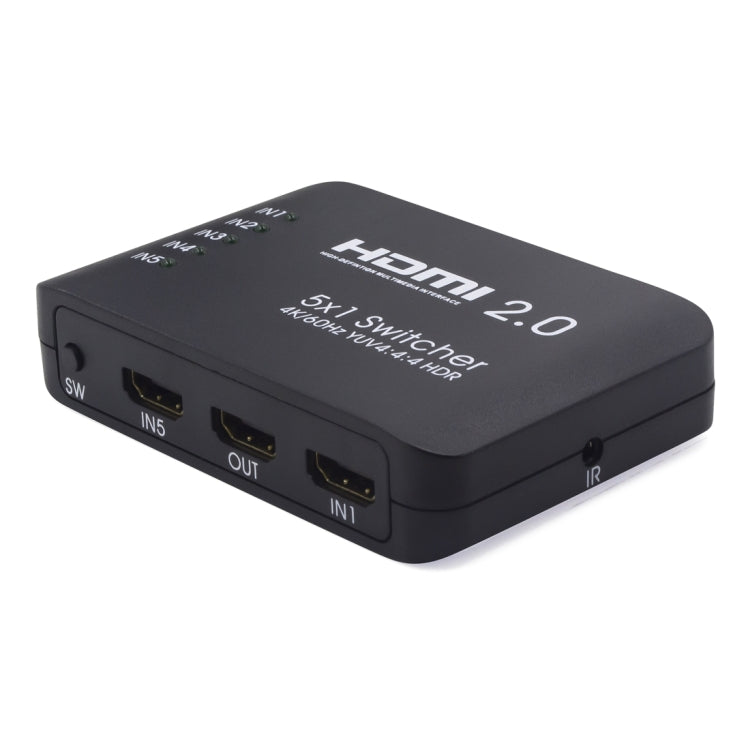 AYS-51V20 HDMI 2.0 5x1 4K Ultra HD Switch Splitter(Black) - Switch by buy2fix | Online Shopping UK | buy2fix