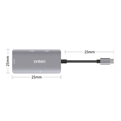 Onten 91882 5 In 1 USB3.0 x3 + SD + TF + CF Type-C / USB-C OTG Multi-function Card Reader - Computer & Networking by Onten | Online Shopping UK | buy2fix