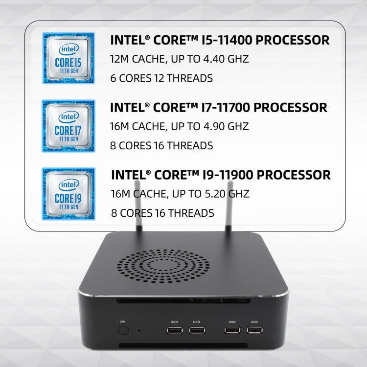 HYSTOU M7 Windows 7/8/10 / Linux System Mini PC, Intel Core i7-11700 Octa-core 16M Cache up to 4.9GHz, 16GB RAM+512GB SSD, EU Plug - Windows Mini PCs by HYSTOU | Online Shopping UK | buy2fix