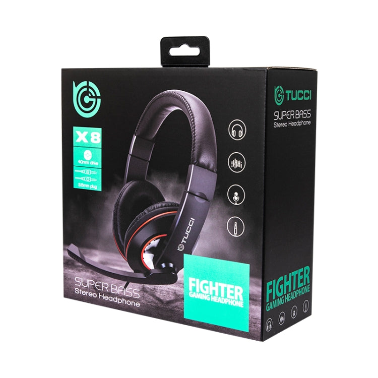 TUCCI TC-X8 Stereo PC Gaming Headset with Microphone & Conversion Cable - Multimedia Headset by TUCCI | Online Shopping UK | buy2fix