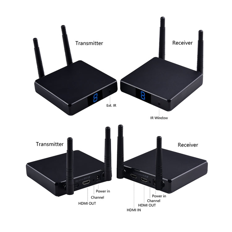 Measy FHD686-2 Full HD 1080P 3D 2.4GHz / 5.8GHz Wireless HD Multimedia Interface Extender 1 Transmitter + 2 Receiver, Transmission Distance: 200m(EU Plug) - Set Top Box & Accessories by Measy | Online Shopping UK | buy2fix