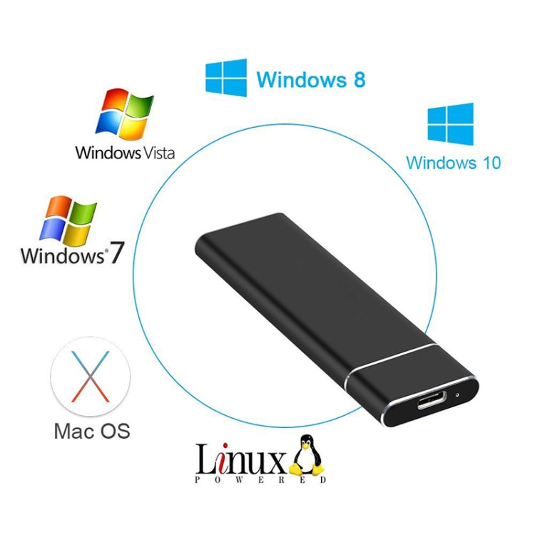 M.2 NGFF to USB-C / Type-C USB 3.1 Interface Aluminum Alloy SSD Enclosure(Black) - HDD Enclosure by buy2fix | Online Shopping UK | buy2fix