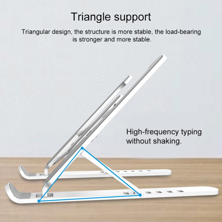 Laptop Stand Desktop Raise Bracket Cooling Base Lifting Holder Foldable (White) - Computer & Networking by buy2fix | Online Shopping UK | buy2fix