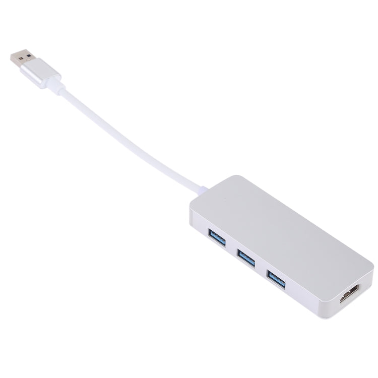 4 in 1 USB 3.0 to 3 x USB 3.0 + HDMI Adapter(Silver) - USB 3.0 HUB by buy2fix | Online Shopping UK | buy2fix