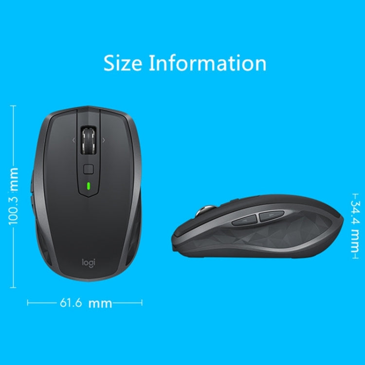 Logitech MX Anywhere 2S 4000DPI Bluetooth + Unifying Dual-mode Rechargeable Symmetrical Design Wireless Optical Gaming Mouse (Black) - Wireless Mice by Logitech | Online Shopping UK | buy2fix