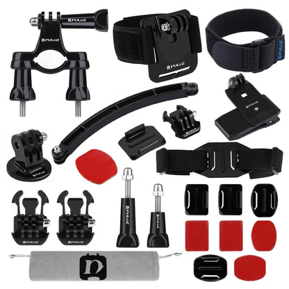 PULUZ 24 in 1 Bike Mount Accessories Combo Kits (Wrist Strap + Helmet Strap + Extension Arm + Quick Release Buckles + Surface Mounts + Adhesive Stickers + Tripod Adapter + Storage Bag + Handlebar Moun ...  for GoPro, Insta360, DJI and Other Action Cameras -  by PULUZ | Online Shopping UK | buy2fix