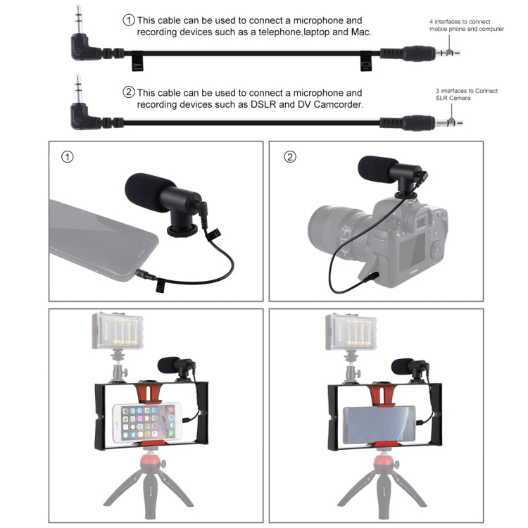 PULUZ 2 in 1 Live Broadcast Smartphone Video Rig + Microphone Kits for iPhone, Galaxy, Huawei, Xiaomi, HTC, LG, Google, and Other Smartphones(Red) - Camera Accessories by PULUZ | Online Shopping UK | buy2fix