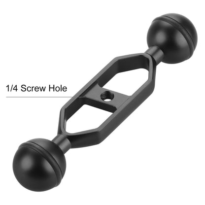 PULUZ 5.0 inch 12.6cm Aluminum Alloy Dual Balls Arm, Ball Diameter: 25mm(Black) - Camera Accessories by PULUZ | Online Shopping UK | buy2fix