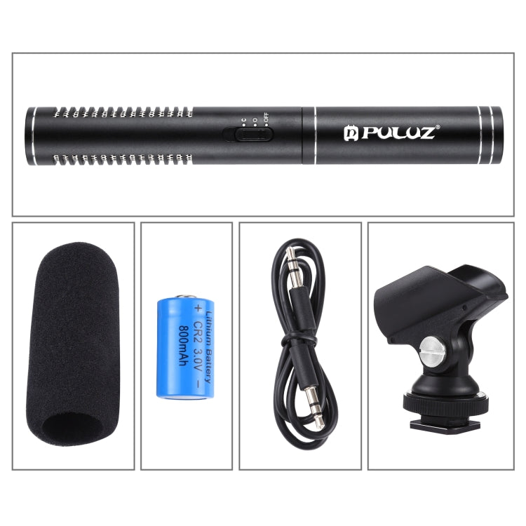 PULUZ Professional Interview Condenser Video Shotgun Microphone with 3.5mm Audio Cable for DSLR & DV Camcorder - Camera Microphone by PULUZ | Online Shopping UK | buy2fix