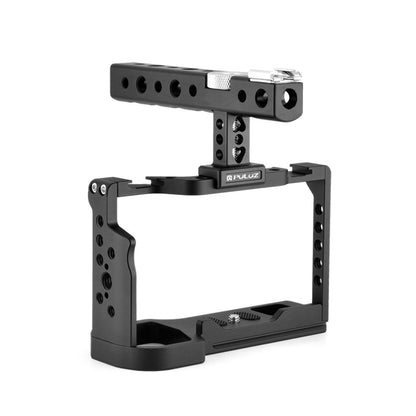 PULUZ Video Camera Cage Filmmaking Rig with Handle for Sony Alpha 7C / ILCE-7C / A7C(Black) - Camera Accessories by PULUZ | Online Shopping UK | buy2fix