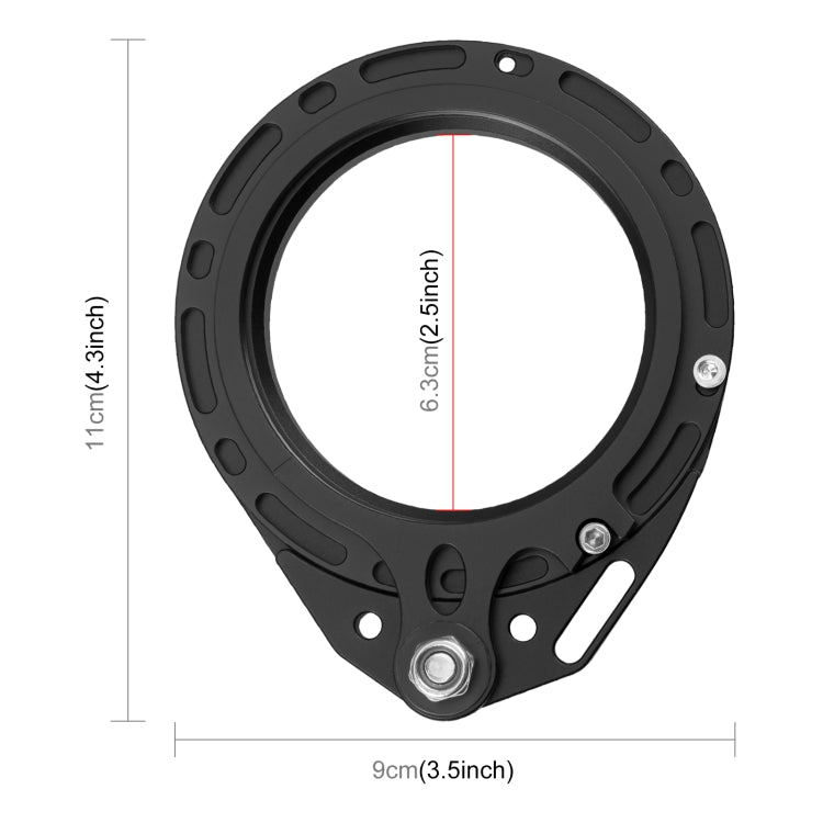 PULUZ Aluminum Alloy 67mm to 67mm Swing Wet-Lens Diopter Adapter Mount for DSLR Underwater Diving Housing(Black) - Camera Accessories by PULUZ | Online Shopping UK | buy2fix