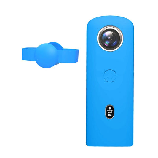 PULUZ Silicone Protective Case with Lens Cover for Ricoh Theta SC2 360 Panoramic Camera(Blue) - Silicone Cases by PULUZ | Online Shopping UK | buy2fix