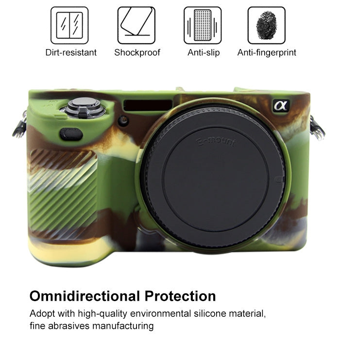 PULUZ Soft Silicone Protective Case for Sony ILCE-6500(Camouflage) - Protective Case by PULUZ | Online Shopping UK | buy2fix