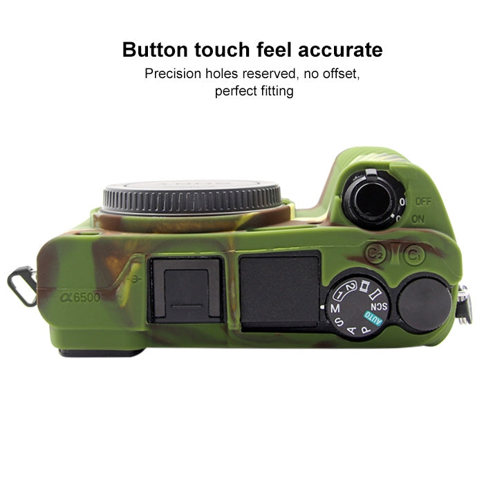 PULUZ Soft Silicone Protective Case for Sony ILCE-6500(Camouflage) - Protective Case by PULUZ | Online Shopping UK | buy2fix