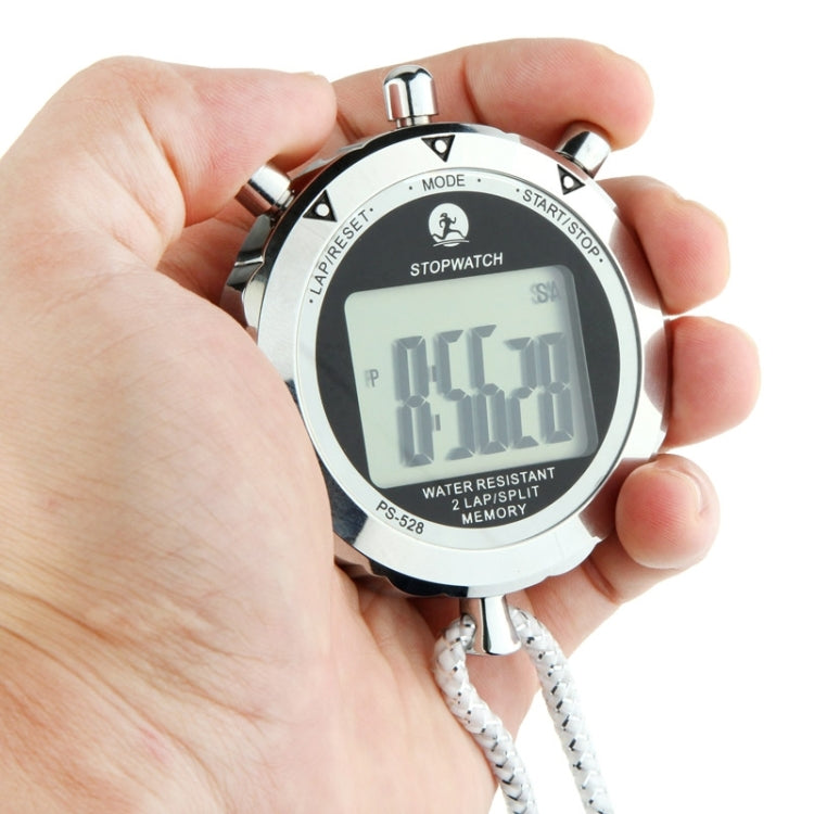 PS528 Metal Stopwatch Professional Chronograph Handheld Digital LCD Sports Counter Timer with Strap - Outdoor & Sports by buy2fix | Online Shopping UK | buy2fix