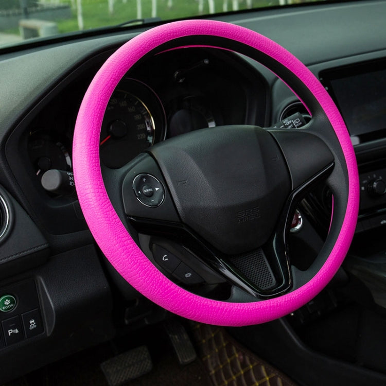 Silicone Rubber Car Steering Wheel Cover, Outside Diameter: 36cm(Pink) - Steering Wheel Accessories by buy2fix | Online Shopping UK | buy2fix