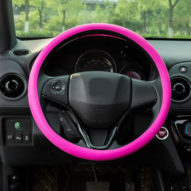 Silicone Rubber Car Steering Wheel Cover, Outside Diameter: 36cm(Pink) - Steering Wheel Accessories by buy2fix | Online Shopping UK | buy2fix