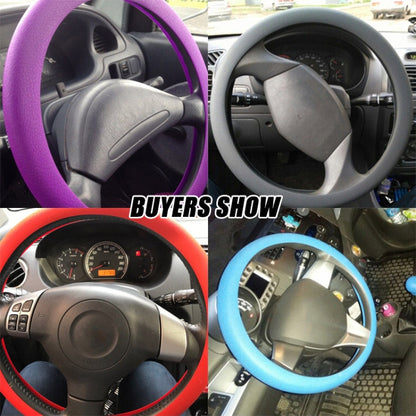 Silicone Rubber Car Steering Wheel Cover, Outside Diameter: 36cm(Pink) - Steering Wheel Accessories by buy2fix | Online Shopping UK | buy2fix