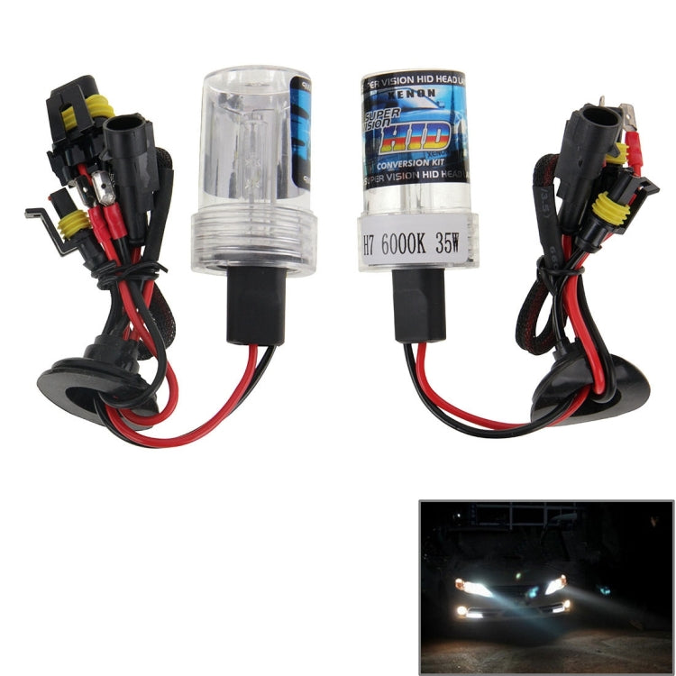 DC12V 35W H7 HID Xenon Light Single Beam Super Vision Waterproof Head Lamp, Color Temperature: 6000K, Pack of 2 - In Car by buy2fix | Online Shopping UK | buy2fix