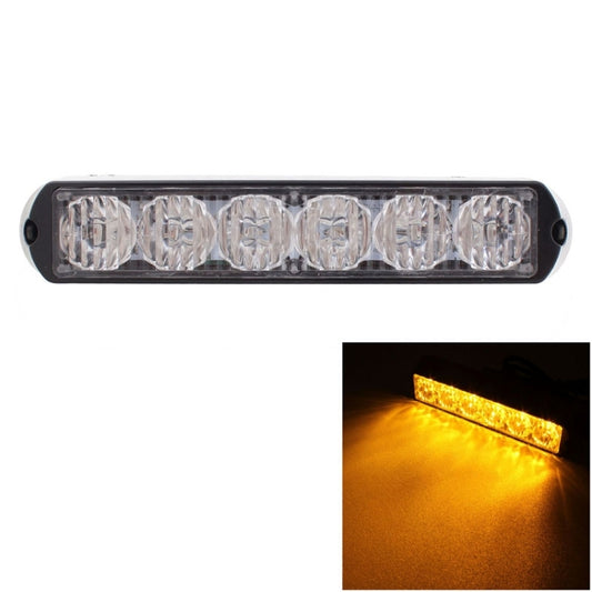 18W 1080LM 6-LED Yellow Light Wired Car Flashing Warning Signal Lamp, DC 12-24V, Wire Length: 90cm - In Car by buy2fix | Online Shopping UK | buy2fix
