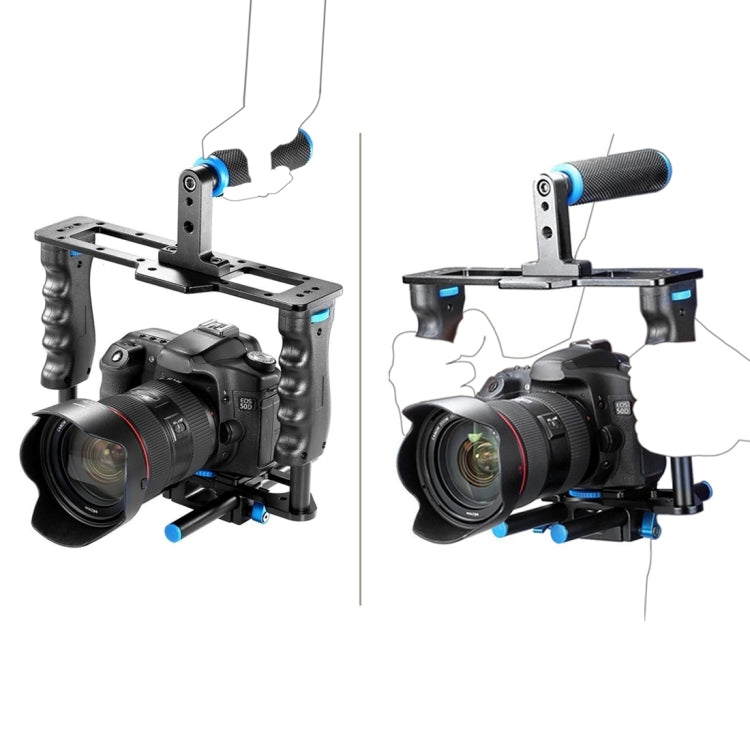 YELANGU YLG1103A-A Dual Handles Camera Shoulder Mount + Camera Cage Stabilizer Kit with Matte Box for DSLR Camera / Video Camera - Camera Accessories by YELANGU | Online Shopping UK | buy2fix