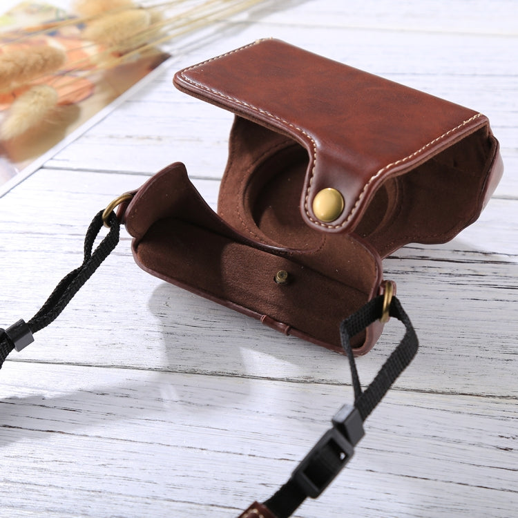 Retro Style PU Leather Camera Case Bag with Strap for Sony RX100 M3 / M4 / M5(Coffee) - Camera Accessories by buy2fix | Online Shopping UK | buy2fix