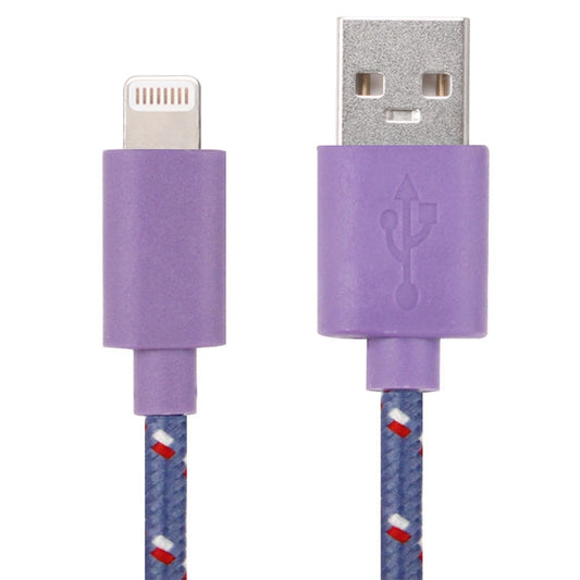 3m Nylon Netting Style USB Data Transfer Charging Cable for iPhone, iPad(Purple) - Normal Style Cable by buy2fix | Online Shopping UK | buy2fix