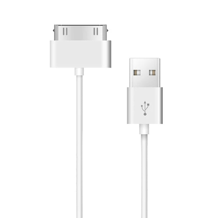 30 Pin Male to USB Male Charging & Data Sync Cable for iPad / 2 / 3, iPhone 4 & 4s, iPod Nano, iPod Touch, Length: 1m(White) - Normal Style Cable by buy2fix | Online Shopping UK | buy2fix