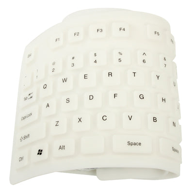 109 Keys USB 2.0 Full Sized Waterproof Flexible Silicone Keyboard (White) - Computer & Networking by buy2fix | Online Shopping UK | buy2fix