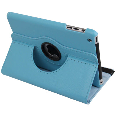 360 Degree Rotation Leather Case with Holder for iPad mini / mini 2 Retina(Baby Blue) - iPad Mini 3 & 2 & 1 Cases by buy2fix | Online Shopping UK | buy2fix