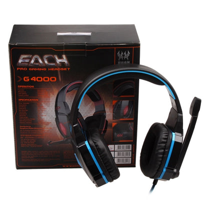 EACH G4000 Stereo Gaming Headset with Mic Volume Control & LED Light for Computer, Cable Length: 2.2m(Blue) - Multimedia Headset by KOTION EACH | Online Shopping UK | buy2fix