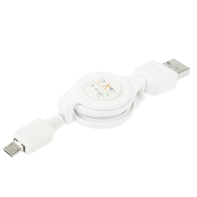 USB 2.0 to Micro USB Retractable Data Cable, Length: 10cm (Can be Extended to 75cm)(White) - Micro USB Cable by buy2fix | Online Shopping UK | buy2fix