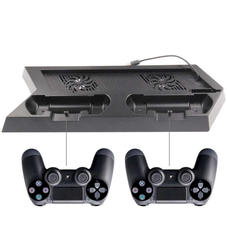Charging Stand USB Dual Cooling Fan Controller Stand Holder Cooler for PS4 Console Cooler(Black) - Toys & Hobbies by buy2fix | Online Shopping UK | buy2fix