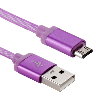 25cm Net Style Metal Head Micro USB to USB 2.0 Data / Charger Cable(Purple) - Micro USB Cable by buy2fix | Online Shopping UK | buy2fix