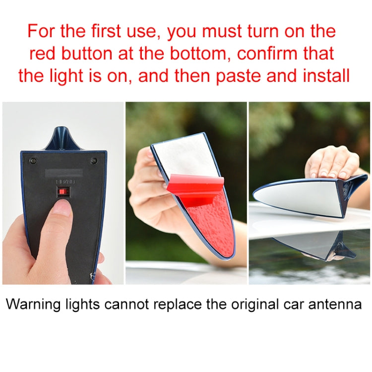 Solar Shark Fin High-positioned Alarm Light(Gold) - In Car by buy2fix | Online Shopping UK | buy2fix