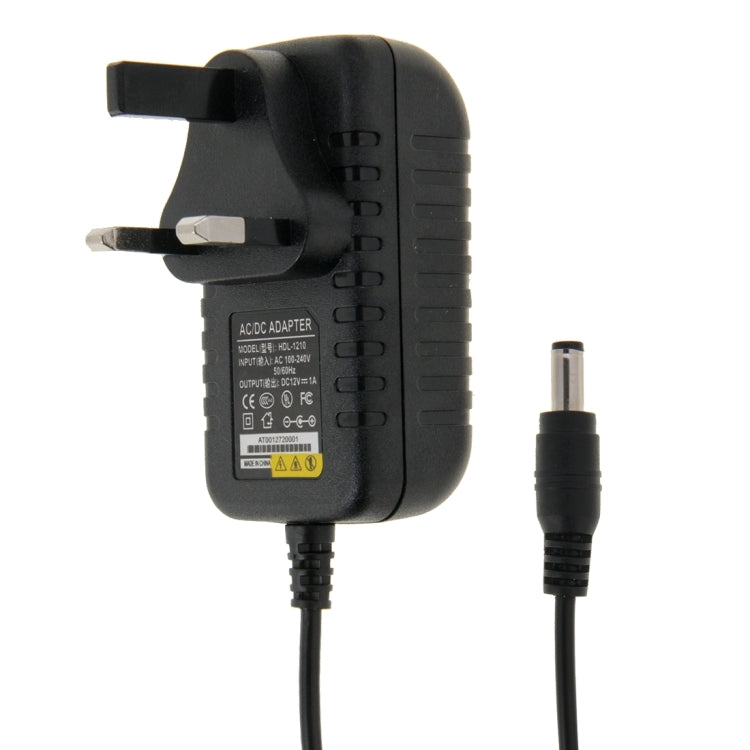 UK Plug AC 100-240V to DC 12V 1A Power Adapter, Tips: 5.5 x 2.1mm, Cable Length: about 90cm(Black) - AC Adapers by buy2fix | Online Shopping UK | buy2fix