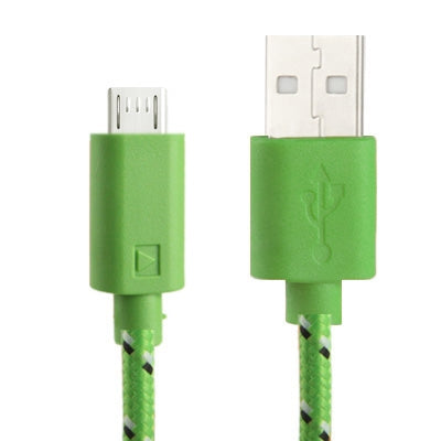 Nylon Netting Style Micro 5 Pin USB Data Transfer / Charge Cable, Length: 3m(Green) - Micro USB Cable by buy2fix | Online Shopping UK | buy2fix