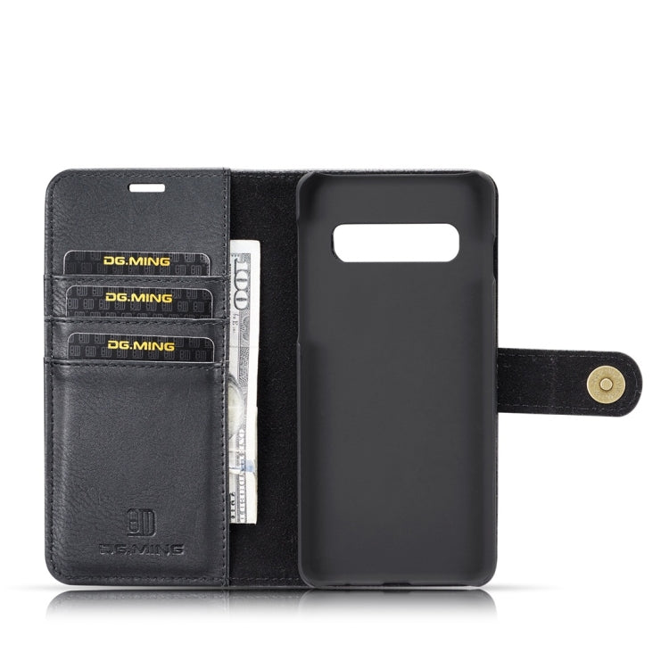 DG.MING Crazy Horse Texture Flip Detachable Magnetic Leather Case for Samsung Galaxy S10, with Holder & Card Slots & Wallet(Black) - Galaxy Phone Cases by DG.MING | Online Shopping UK | buy2fix