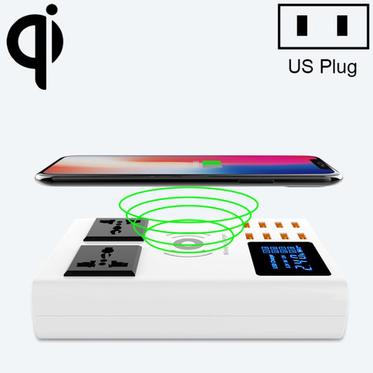 YC-CDA10W 10W Multi Port USB Intelligent Digital Display Fast Charging Wireless Charger, US Plug - Multifunction Charger by buy2fix | Online Shopping UK | buy2fix