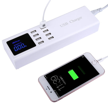 YC-CDA23 8 USB Ports 8A Travel Charger with LCD Screen and Wireless Charger, EU Plug - Multifunction Charger by buy2fix | Online Shopping UK | buy2fix