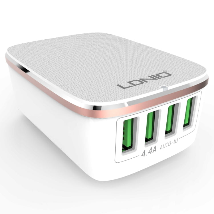 LDNIO A4404 4.4A 4 x USB Ports Smart Travel Charger, UK Plug - USB Charger by LDNIO | Online Shopping UK | buy2fix