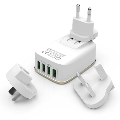 LDNIO A4404 4.4A 4 x USB Ports Smart Travel Charger, UK Plug - USB Charger by LDNIO | Online Shopping UK | buy2fix