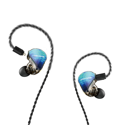 WK Y25 Amber Bluetooth + 3.5mm Elbow Plug Dual-purpose Ear-mounted Wired Earphone (Blue) - In Ear Wired Earphone by WK | Online Shopping UK | buy2fix