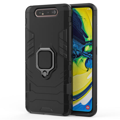 PC + TPU Shockproof Protective Case for Galaxy A80 / A90, with Magnetic Ring Holder (Black) - Samsung Accessories by buy2fix | Online Shopping UK | buy2fix