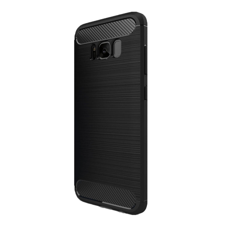 For Galaxy S8 Brushed Carbon Fiber Texture Shockproof TPU Protective Cover Case (Black) - Samsung Accessories by buy2fix | Online Shopping UK | buy2fix
